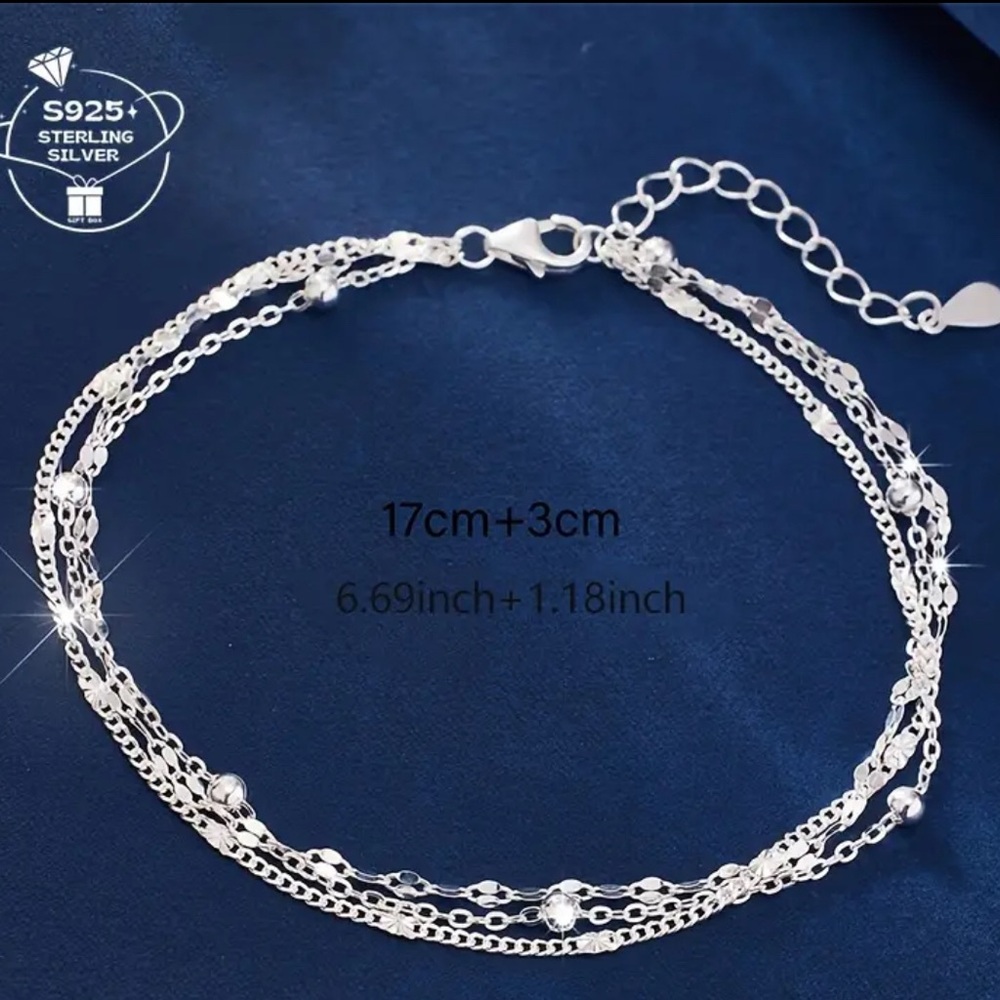 Elegant Sterling Silver Chain Bracelet / Ankle Bracelet